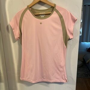 Pearl Izumi Pink and Tan Short Sleeve Top